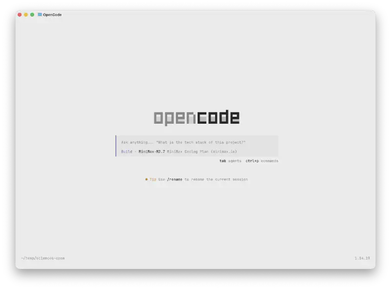 OpenCode Front Page